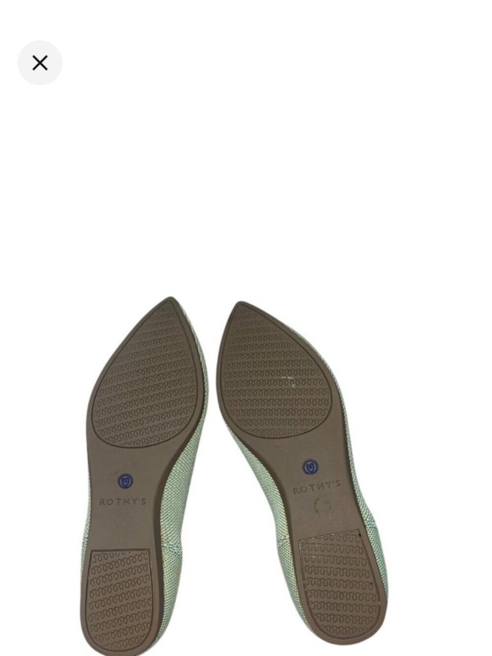 Rothy's Womens Pointed Toe Flats Size 5 Green Knit Slip-On Shoes Eco-Friendly - Picture 4 of 7